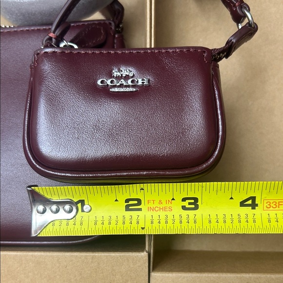 Coach Maroon Leather Wristlet and Keychain Set - Picture 2 of 14
